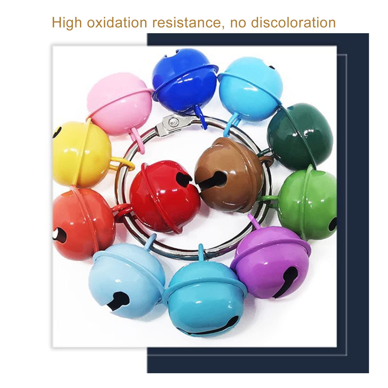 Xolsurg Colorful Metal Pendant Bells DIY Christmas Decoration 40PCS 22mm Pet Keychain