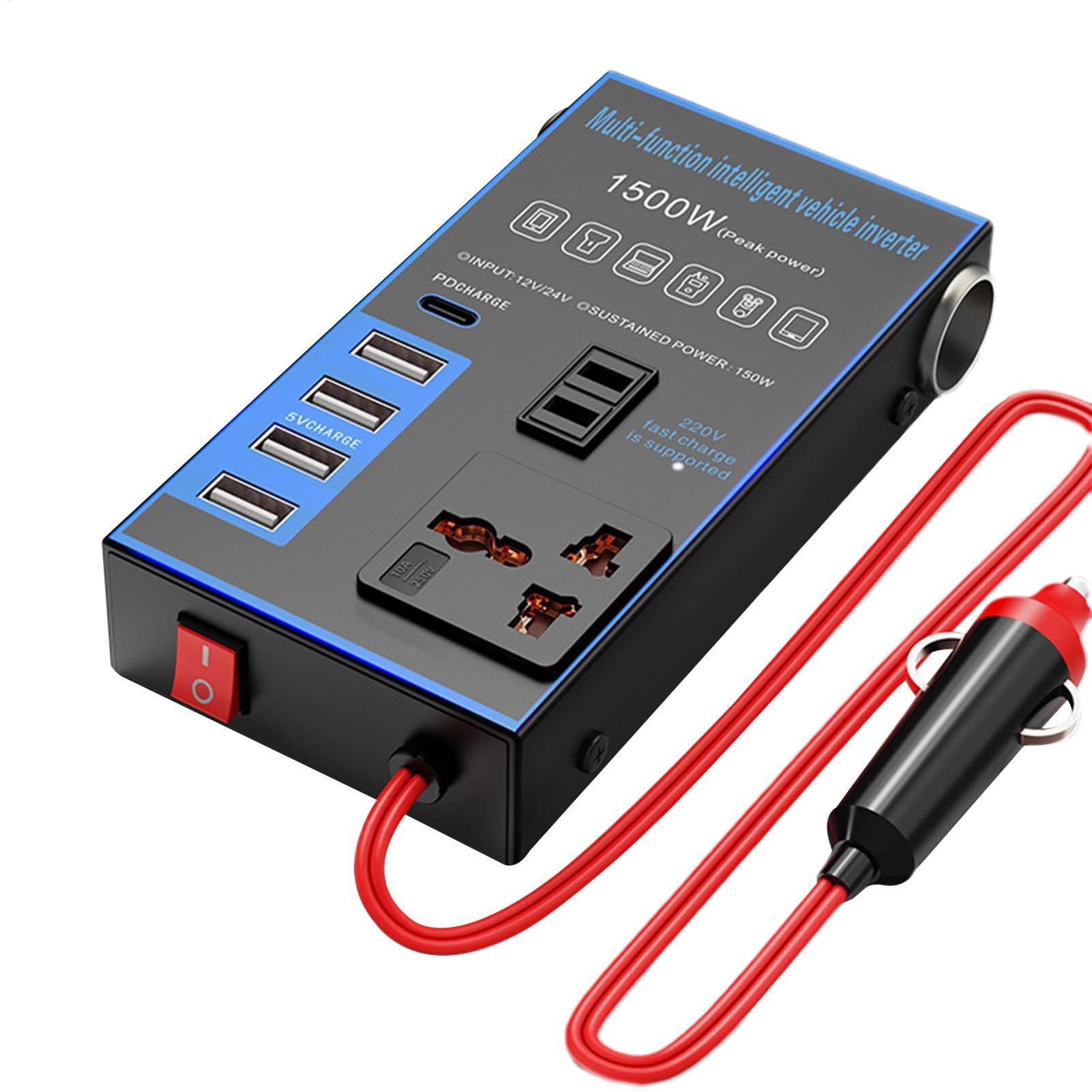Amazon.co.jp: ETUCYNG 1500W 車用パワーインバーター - 12V/24V Unive 