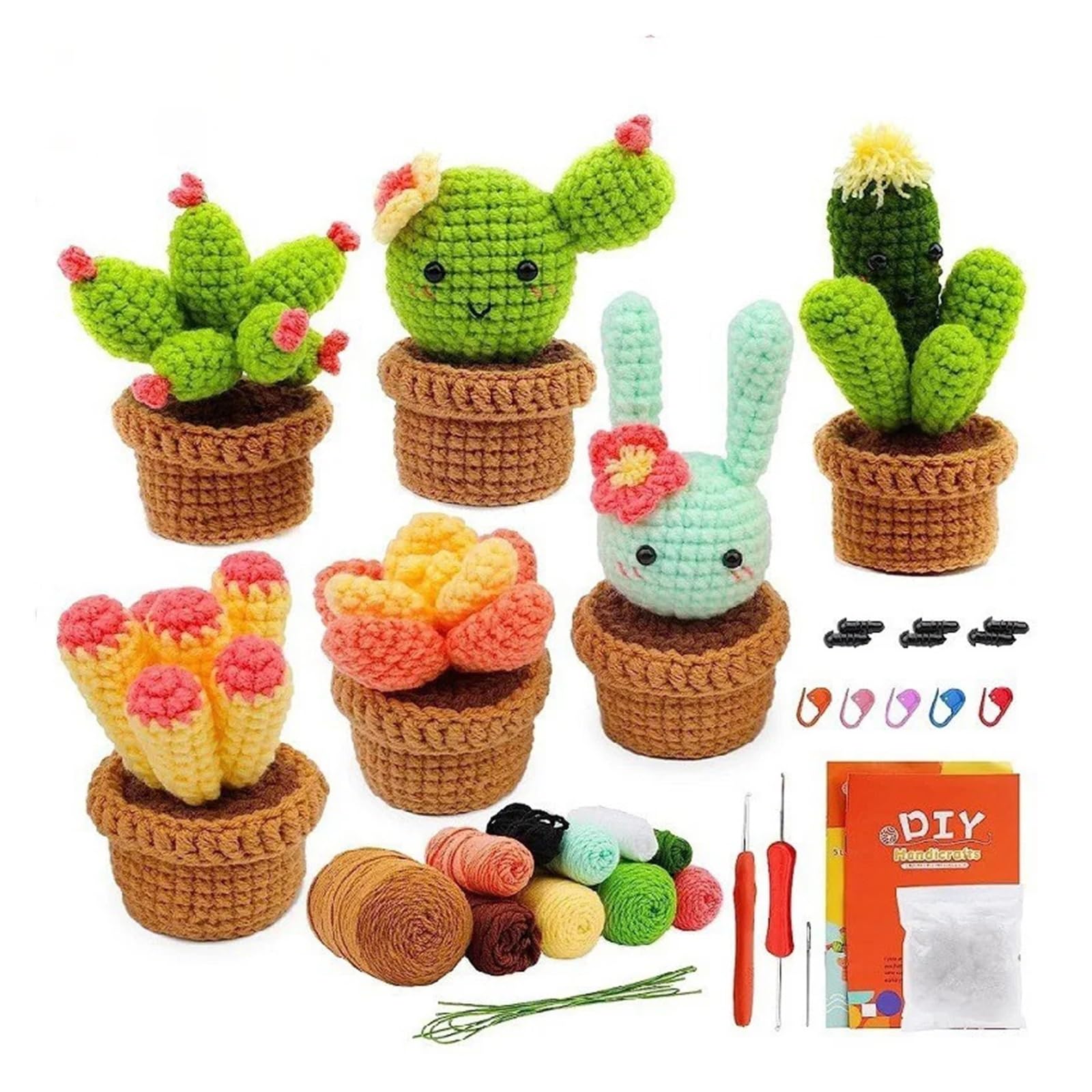 Kits de Ganchillo Kit de animales crochet for principiantes con instrucciones, hilo algodón, agujas, gancho y juego herramientas for tejer. Manualidades DIY para Proyectos de Manualidades(Color04)