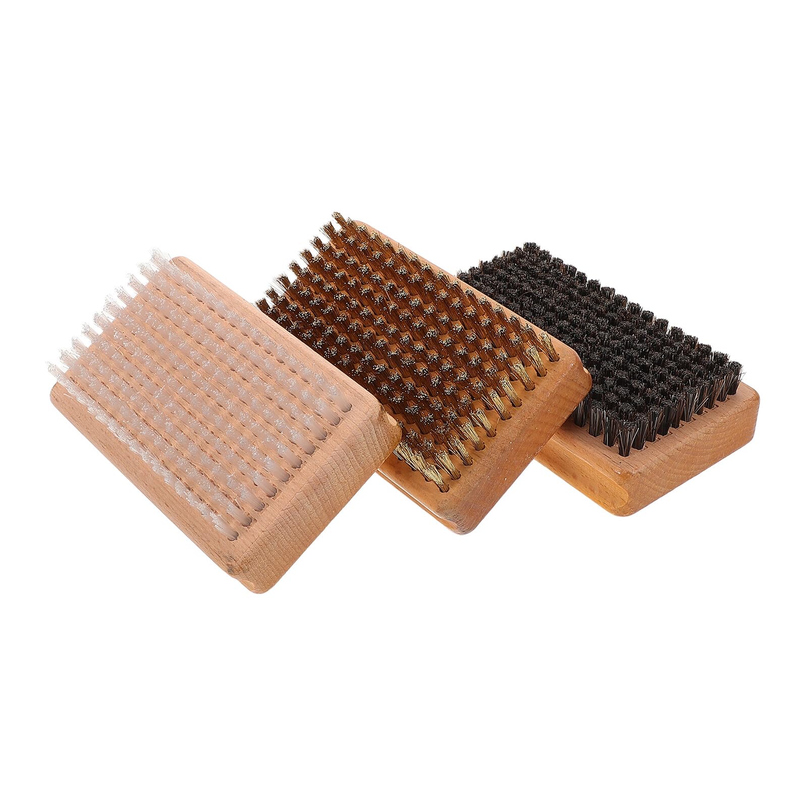 Abaodam Ensemble de 3 Brosses de Ski Manuelle pour Snowboard et Skis, Poils en Cuivre, Nylon et CRIN de Cheval, Kit d'entretien et Polissage, Outil de Cirage pour Planches à roulettes,