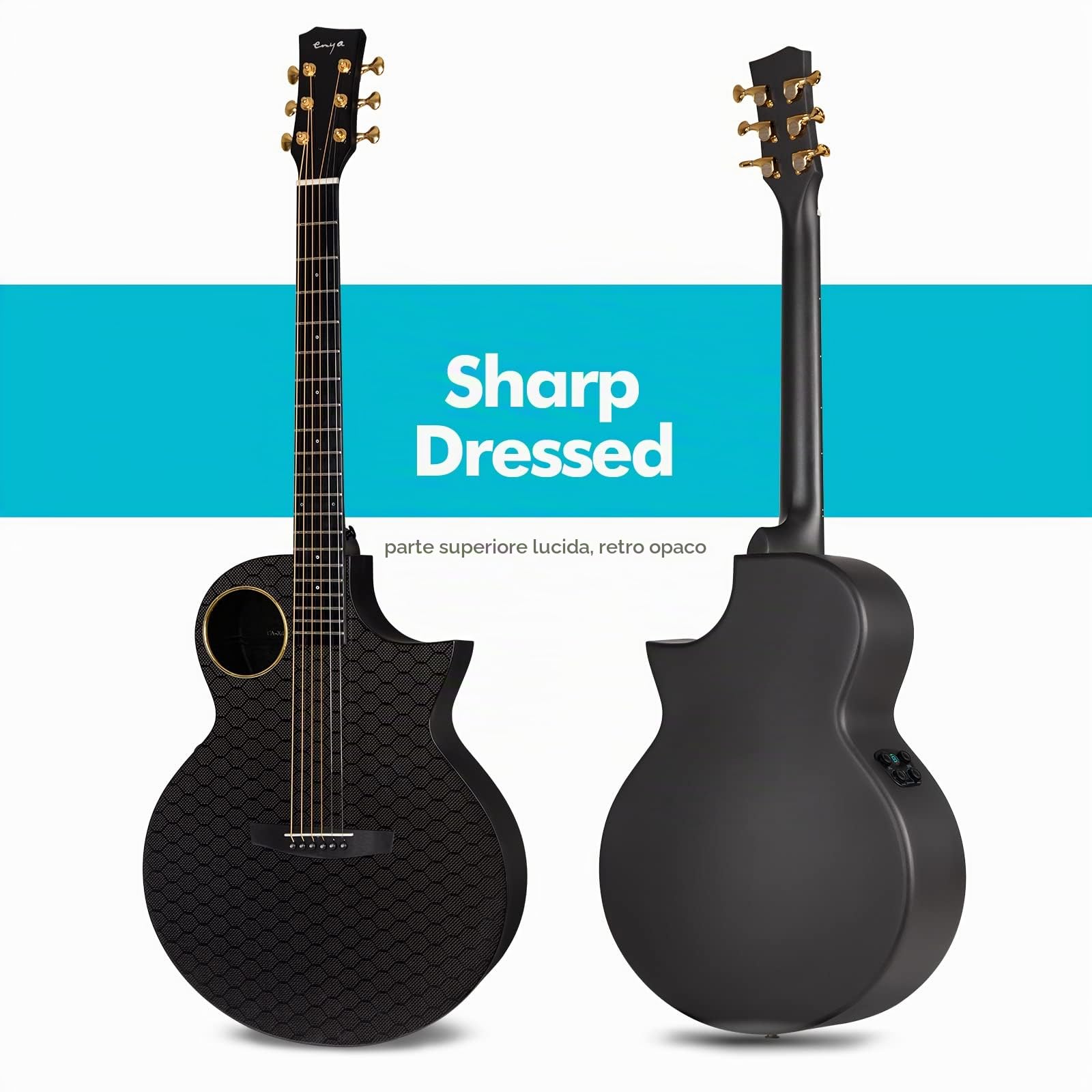 enya Enya X4 PRO Carbon Fiber Guitar – 41 pollici EA-X4E Nuova chitarra professionale per bambini adulti principianti giocare e cantare