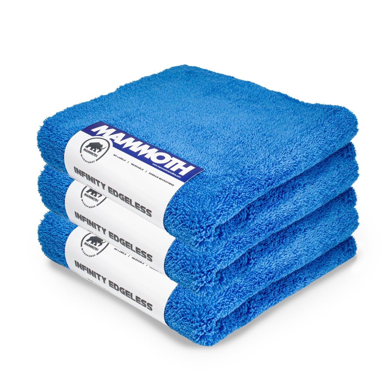 Mammoth Microfibres Infinity Edgeless Microfibre Towel, 40cm x 40cm (3 Pack)