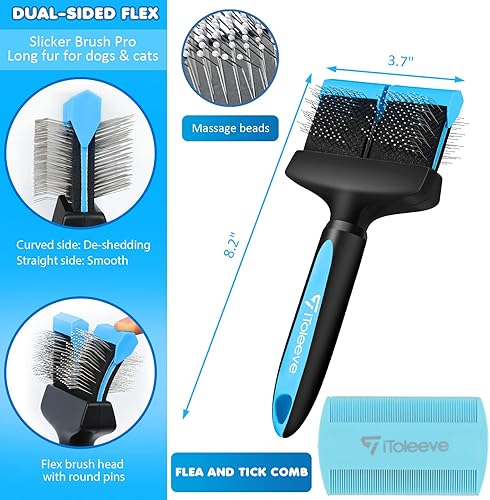 Miniatura 7 de Cortauñas profesional LED para perros + cepillo flexible doble, cortaúñas con luz y protector de seguridad, ilumina las uñas de los perros, cepillo