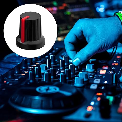 Miniatura 4 de CustomyLife 28 pomos de potenciómetro de eje moleteado de 0.236 pulgadas, perilla giratoria de tono de volumen de guitarra de plástico, perilla de