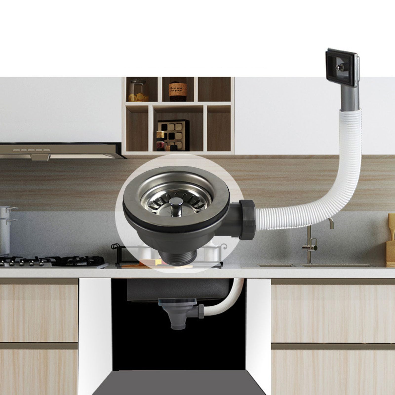 Sanela RVS wastafels - Wastafel met overloop 600x500 mm, roestvrij