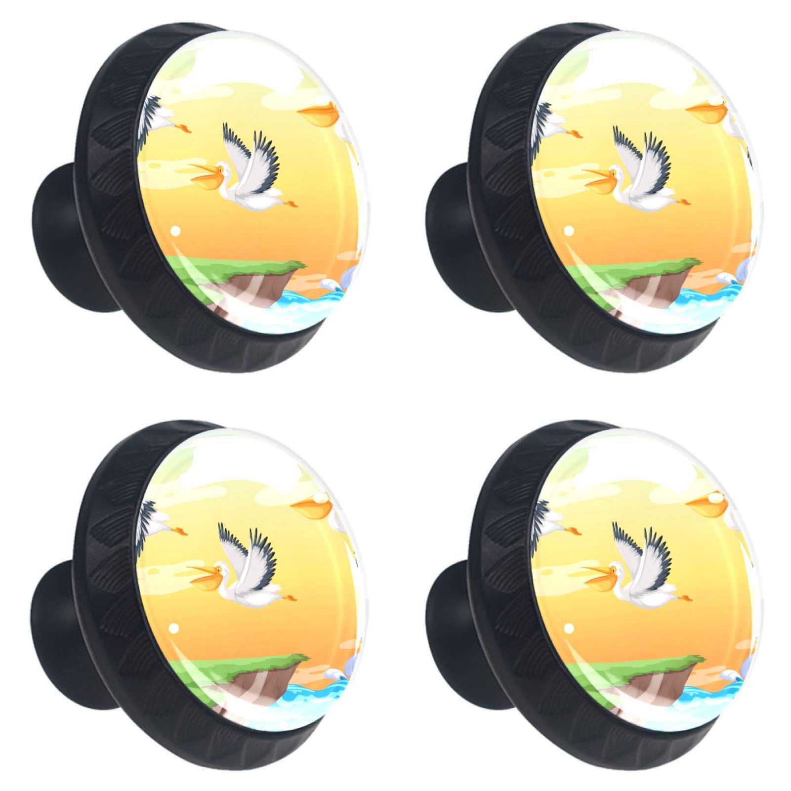 Bouton de tiroir en cristal Pélican pour rénover facilement un meuble usé avec un lot de 4