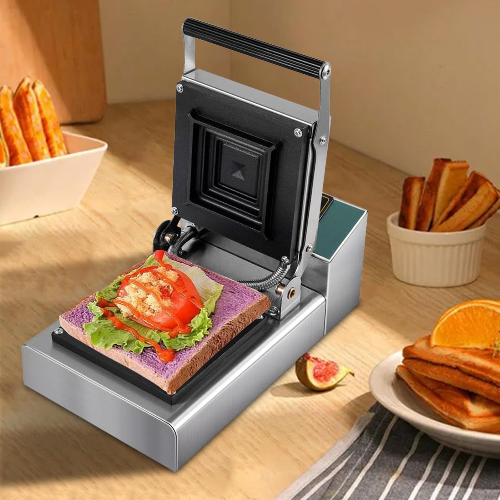 Toaster Sandwich Maker - Portable Sandwich Toaster Grill | 1000W Electric Breakfast Sandwich Maker for Tuna Melts, Grilled Cheese, Cooking Breakfast