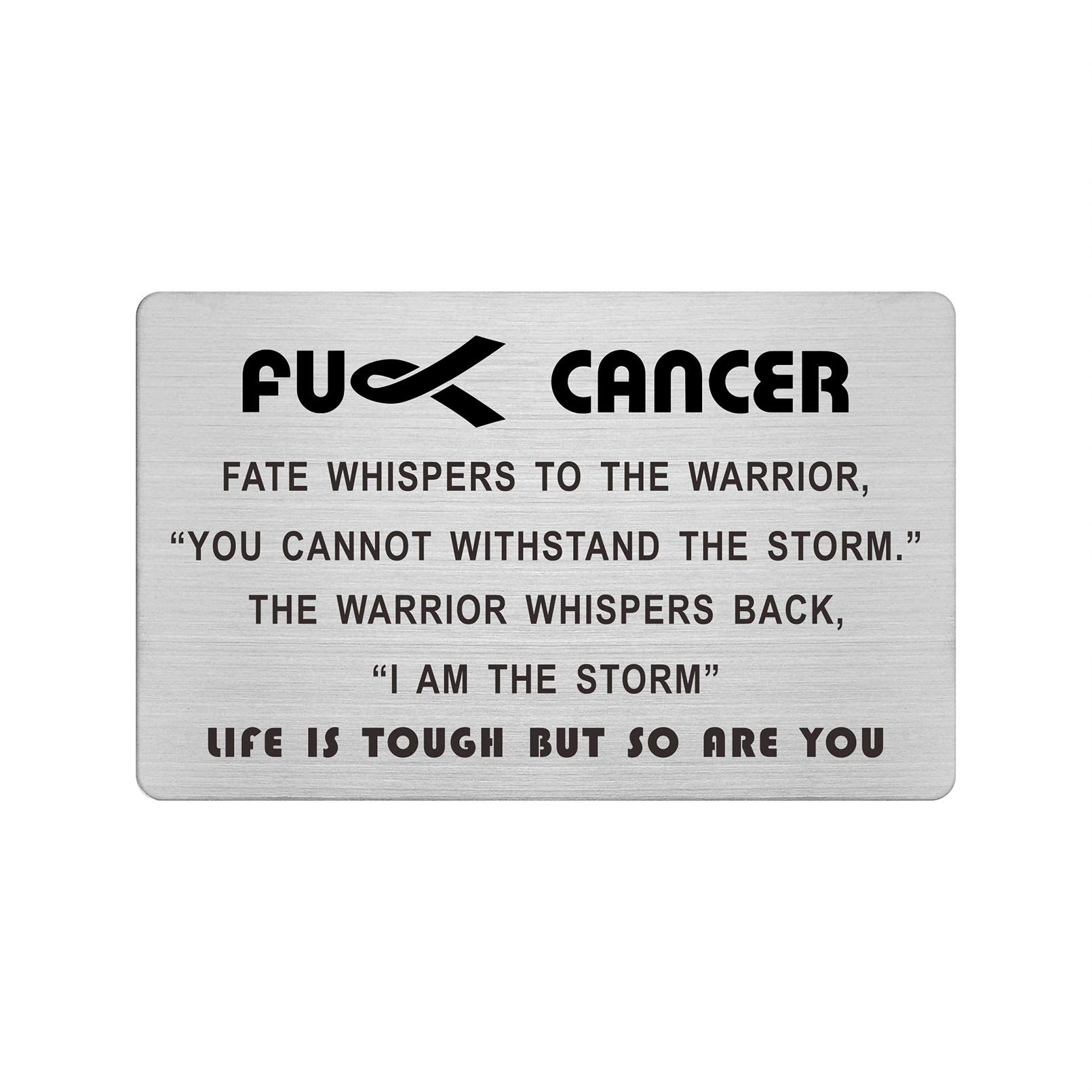 Cancer Survivor Gifts for Women Men, Life is Tough But So Are You, Cancer Awareness Fighting Inspirational Wallet Card