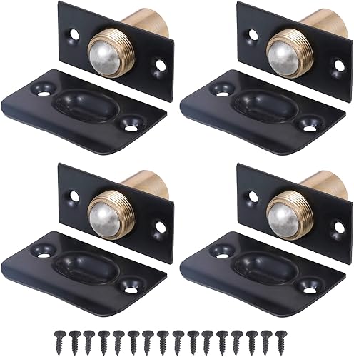 Miniatura 8 de Cerradura de bola de puerta de armario, acero inoxidable ajustable para puerta, gabinete, armario, cocina (acabado satinado cepillado, paquete de 4)