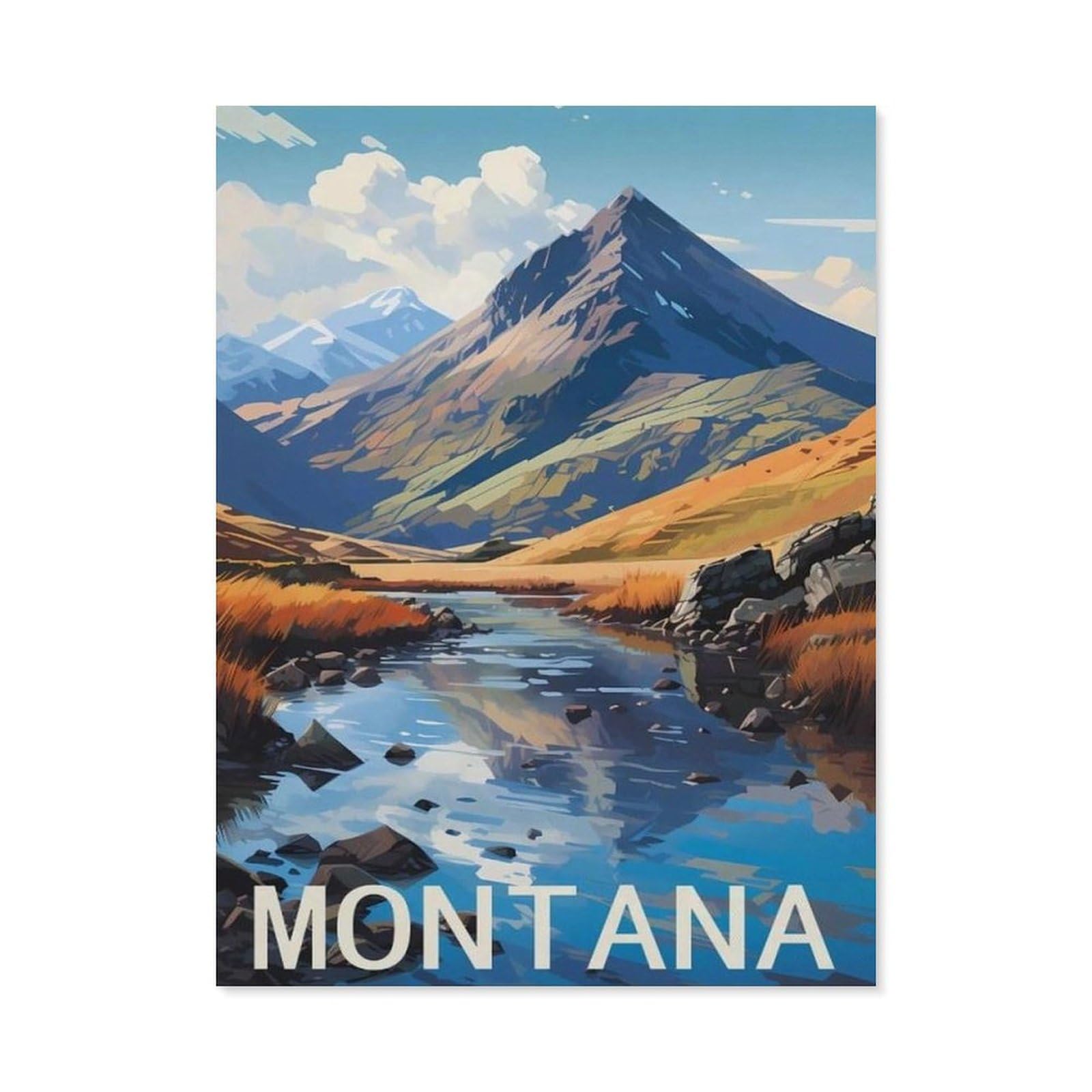 BEAYODKP DIY 5D Diamond Painting，Montana Mountain ， Landscape（30x40cm）