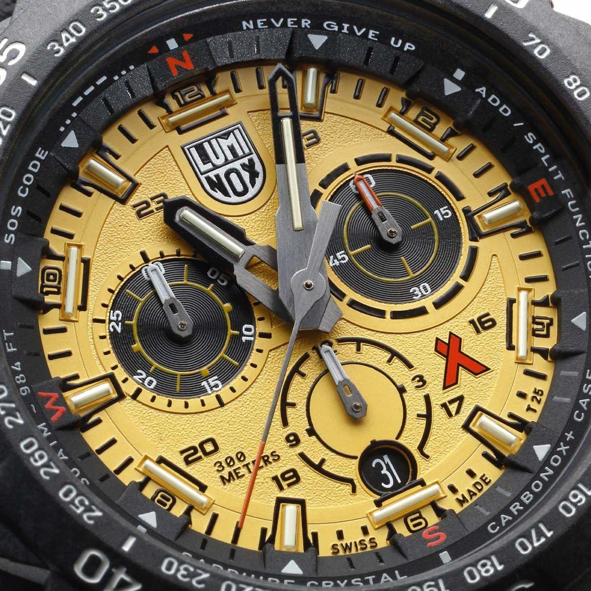 Luminox Męski analogowy szwajcarski mechanizm kwarcowy zegarek z kauczukowym paskiem XB.3745, czarny, nowoczesny