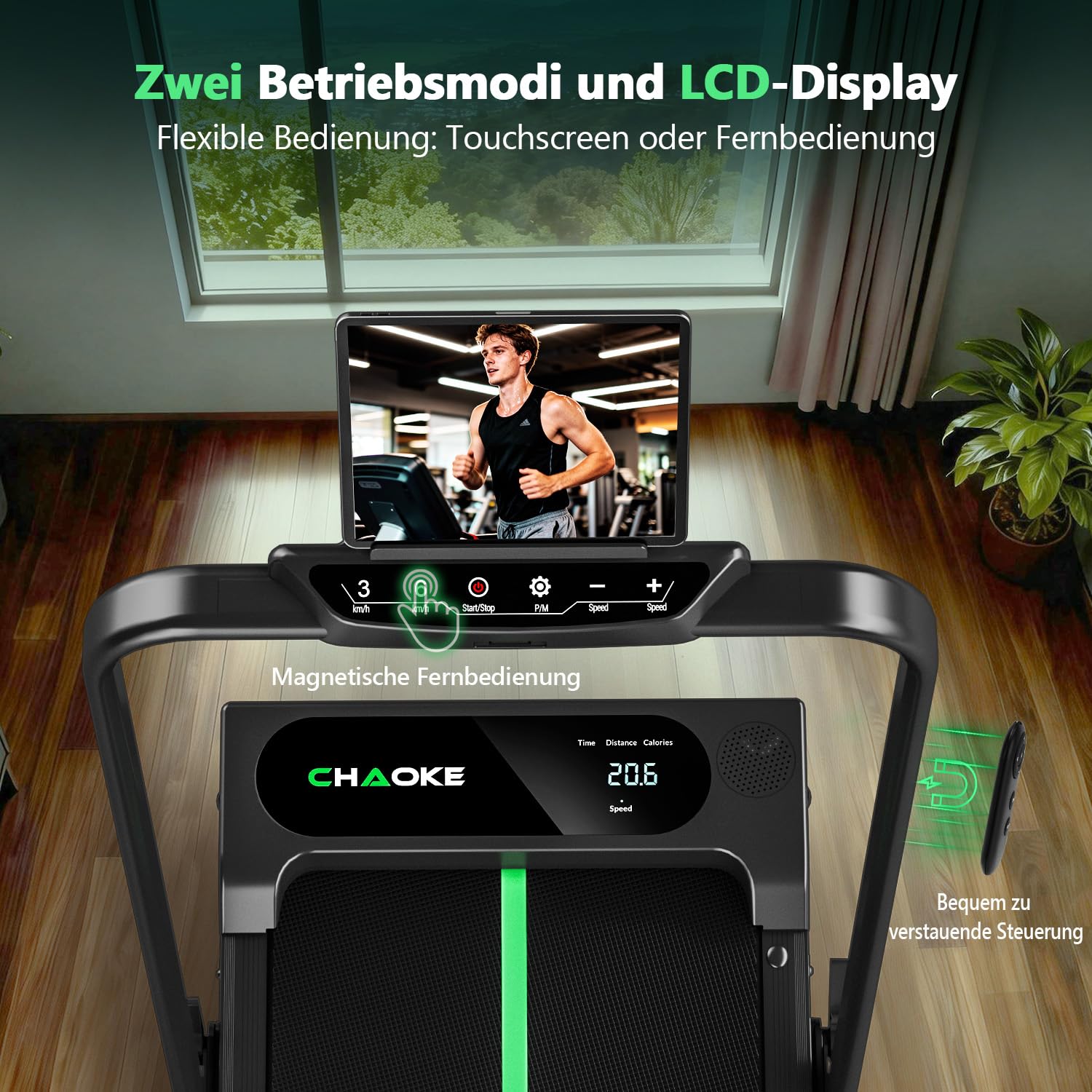 2026 Laufband für Zuhause mit App, Leises Laufband bis 12km/h mit Lautsprechern, 5-in-1 Walking Pad klappbar mit 2,75HP Motor, Treadmill mit 9% Steigung, LCD-Anzeige, Gelenkschonend, Bis 160KG