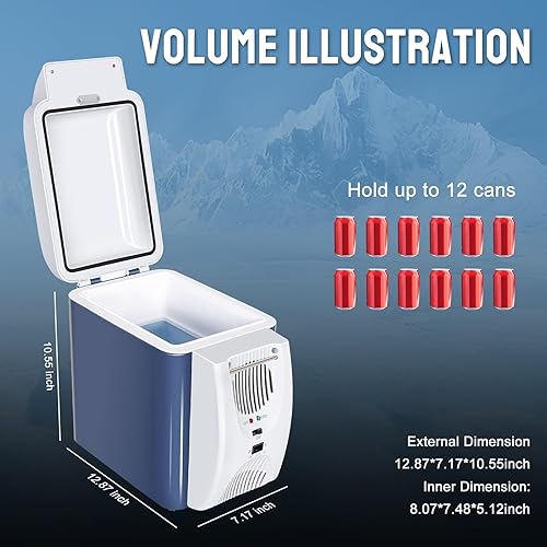 Miniatura 6 de CAYNEL Termoeléctrico personal de 12 V, 7.5 cuartos de galón, capacidad de 7.5 litros, calentador eléctrico portátil con 12 V CC, refrigerador