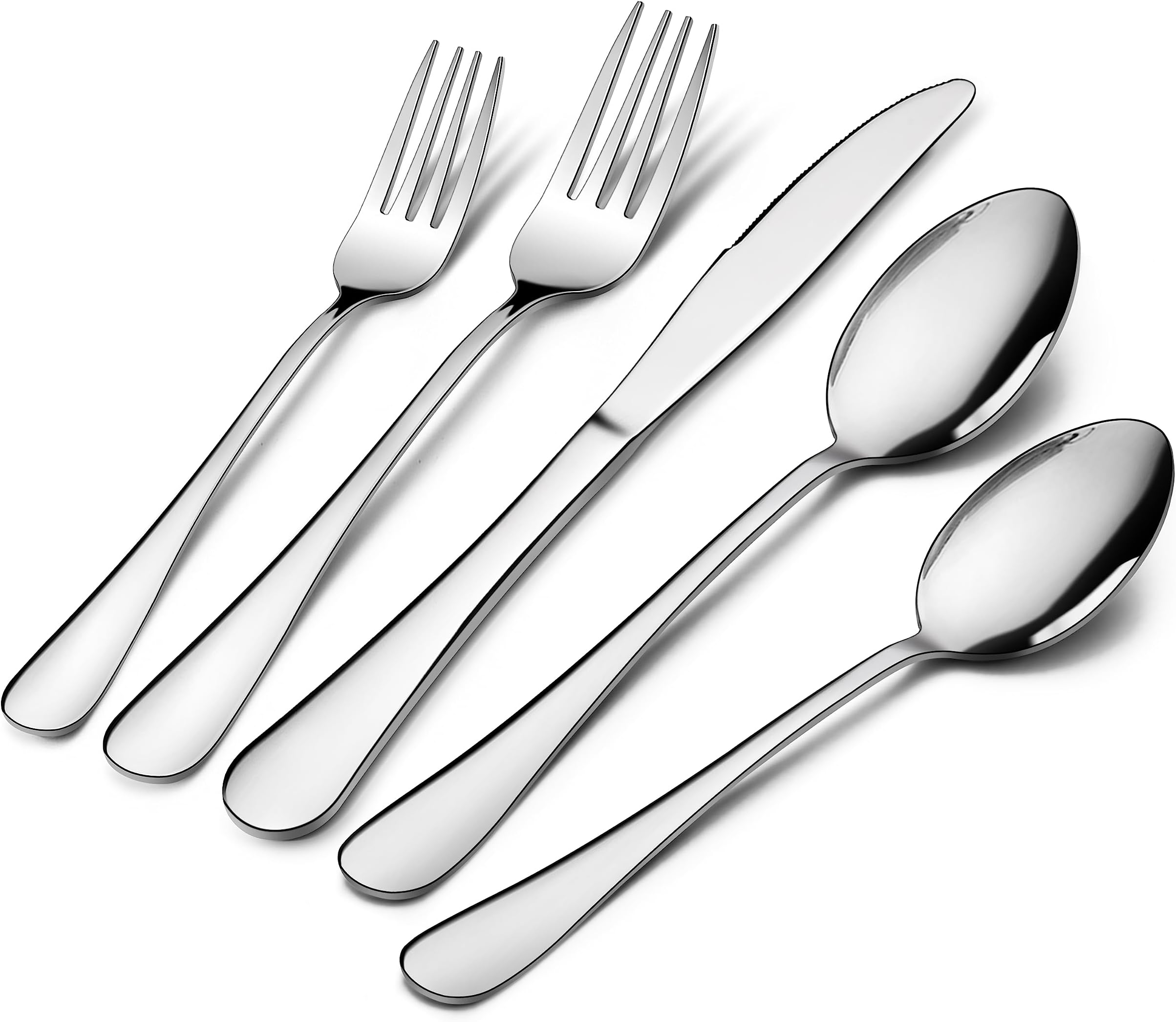 HaWare 20-Piece Silverware Set Service for 4, Stainless Steel Flatware Cutlery Set, Food-Grade Tableware Eating Utensil Set for Home Kitchen, Include Fork Knife Spoon, Mirror Polished, Dishwasher Safe