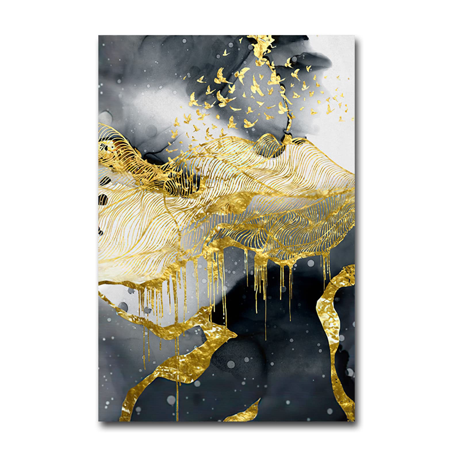 Amazon.co.jp: モダン黒壁アートパネル抽象キャンバス絵画インテリア