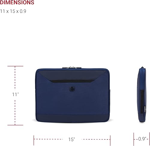 Miniatura 5 de SwissGear Funda acolchada con cremallera para laptop, funda de micro sarga para laptop con forro polar y correa frontal de 13 pulgadas