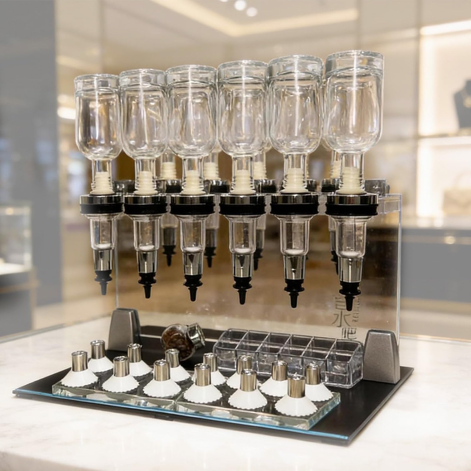XueFulxion Adjustable flow manual pump dispenser with 6 to 12 head selections. It delivers accurate liquid output and needs little upkeep, perfect for diverse commercial retail places. 12heads