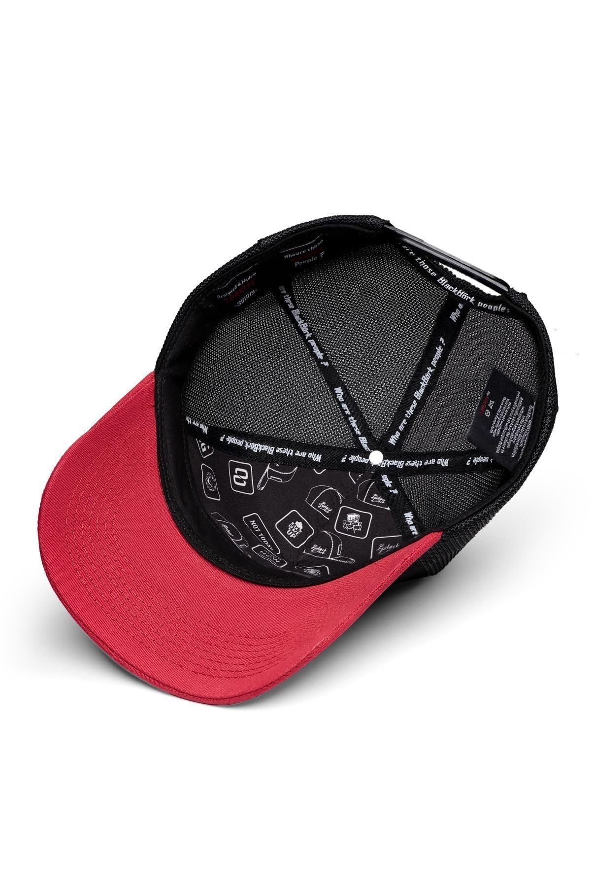 Gorra de Trucker Premium Rojo - Negro con Parche Oso Boss