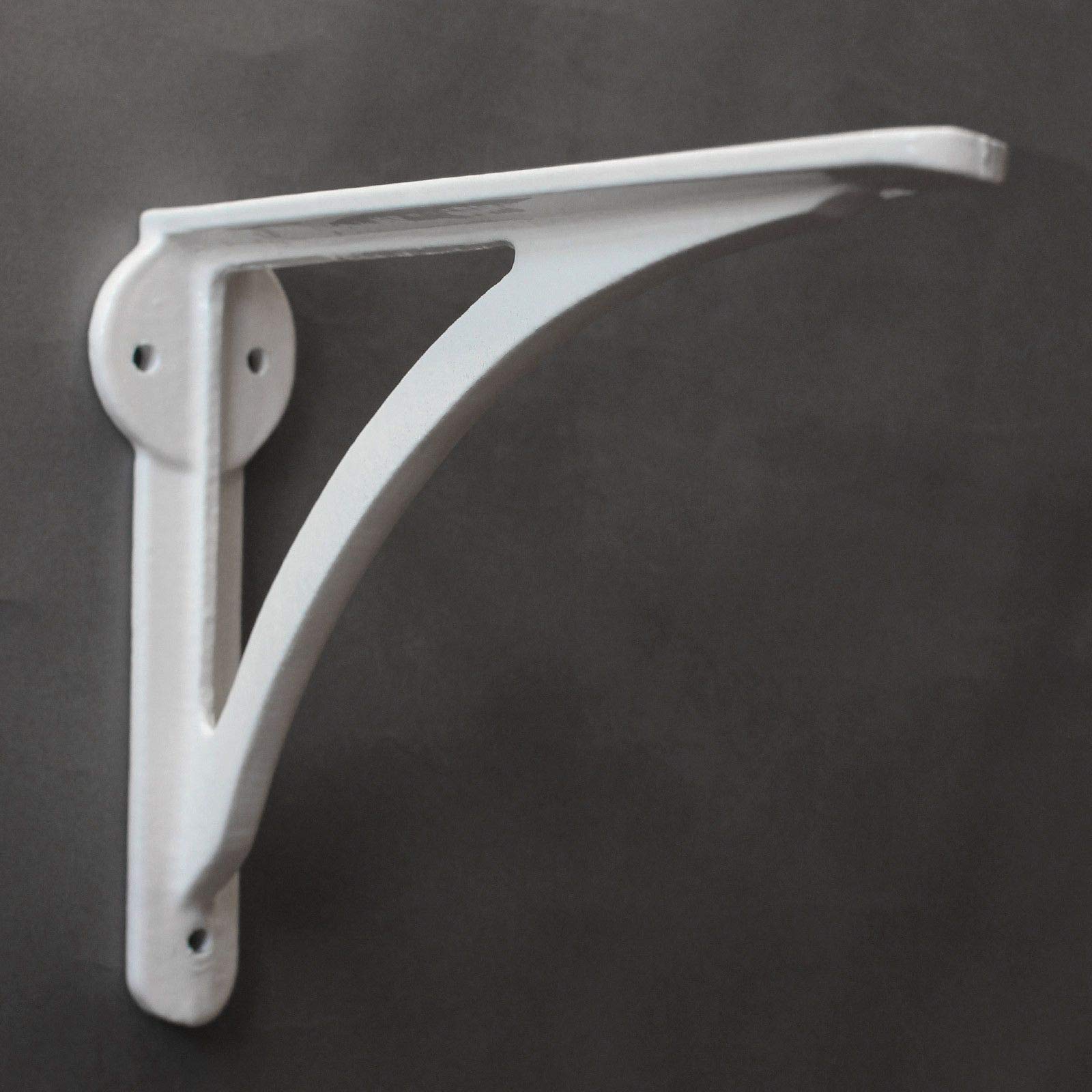 7 Inch Cast Iron Shelf Bracket | Vintage Antique Industrial Wall Mounted Supports - Ironbridge - White