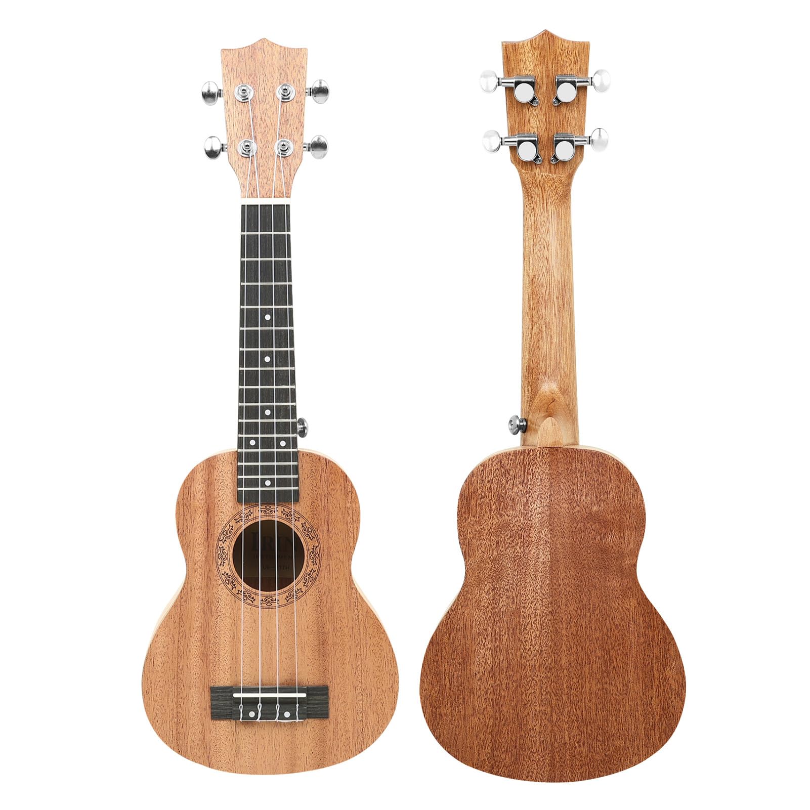 POENVFPO Ukulele - Kit per principianti a 4 corde in legno massello di mogano da 21 pollici, con borsa tote e sintonizzatore per bambini e adulti
