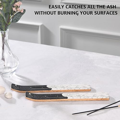 Miniatura 3 de Folkulture Soporte para incienso o quemador de incienso, moderno atrapa cenizas o soporte para palitos de incienso para decoración del hogar con