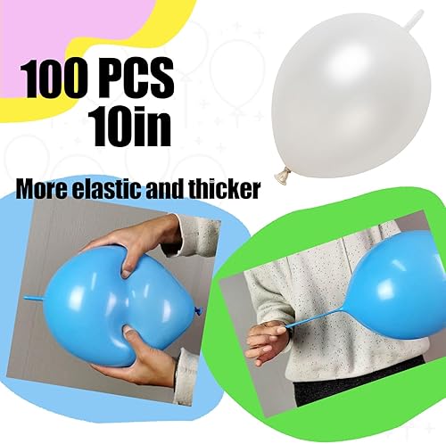 Miniatura 8 de 100 globos de enlace rápido negros de 10 pulgadas, globos de látex para pared de globos, arcos de globos, cadenas de globos, fiesta de cumpleaños,