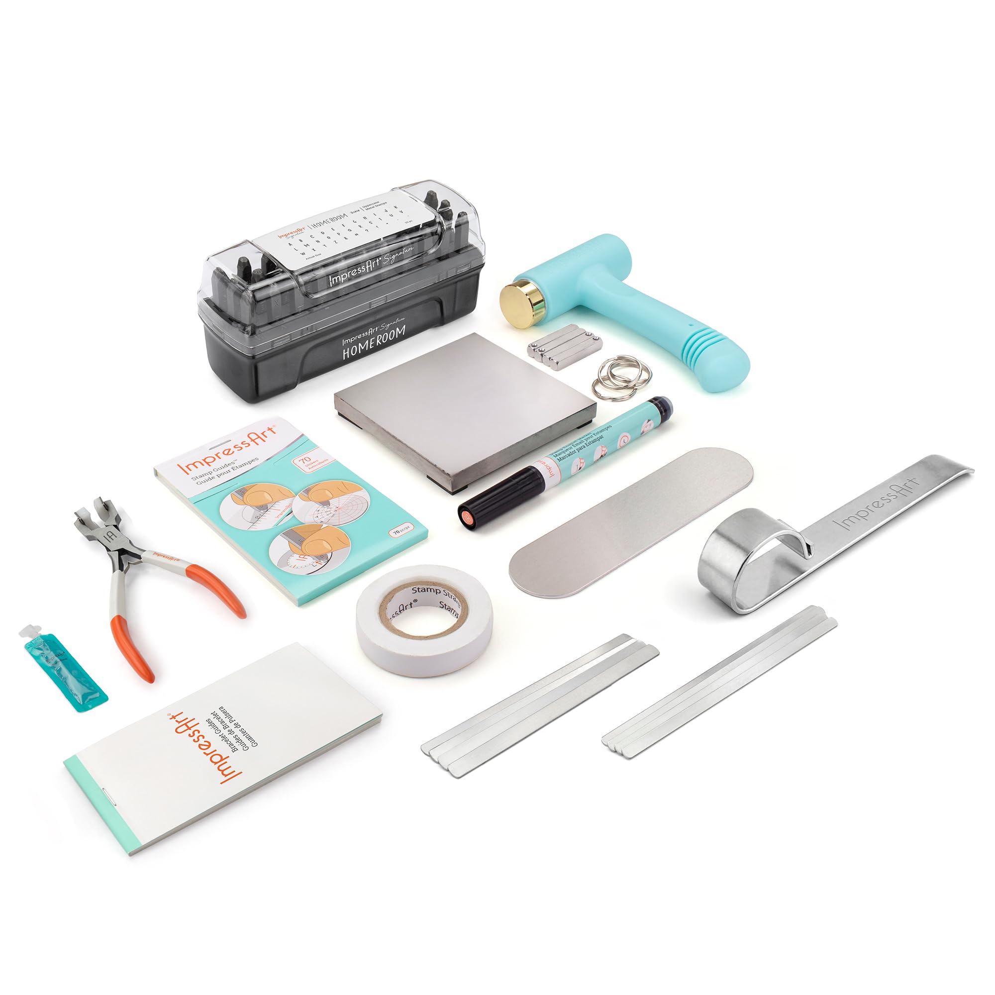 ImpressArt - Homeroom Metal Stamping Kit and Bracelet Making Kit, All Tools & Supplies for Hand Stamping Craft Projects, DIY Jewelry Making & Keepsakes