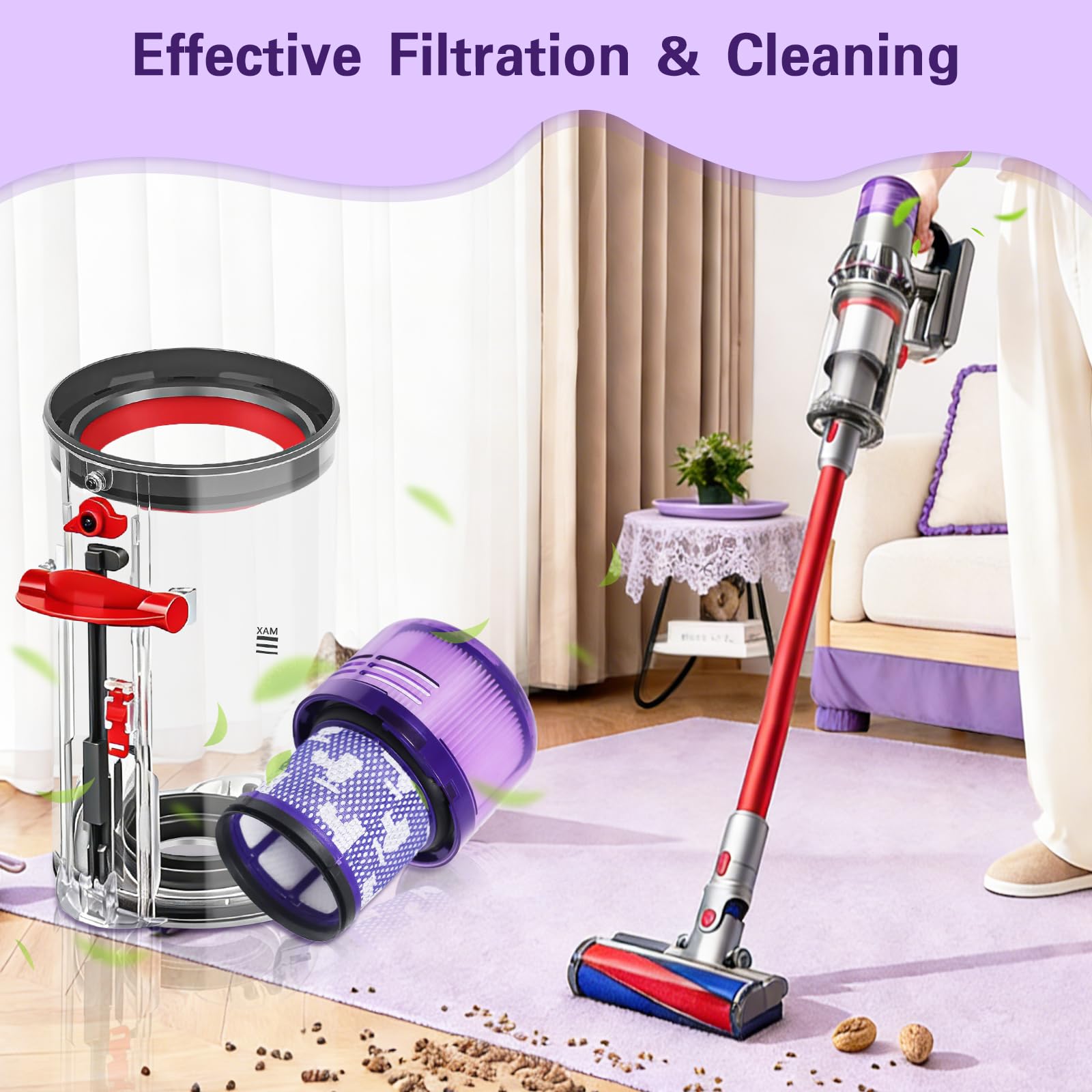 AIVORO Contenitore Serbatoio Per Dyson V11 V15 Cestello Ricambi SV14 SV17 SV15 SV22 SV28 Polvere Raccogli Filtri Filtro Rifiuti Accessori Alta Qualità Contenitori Cestino con spazzola
