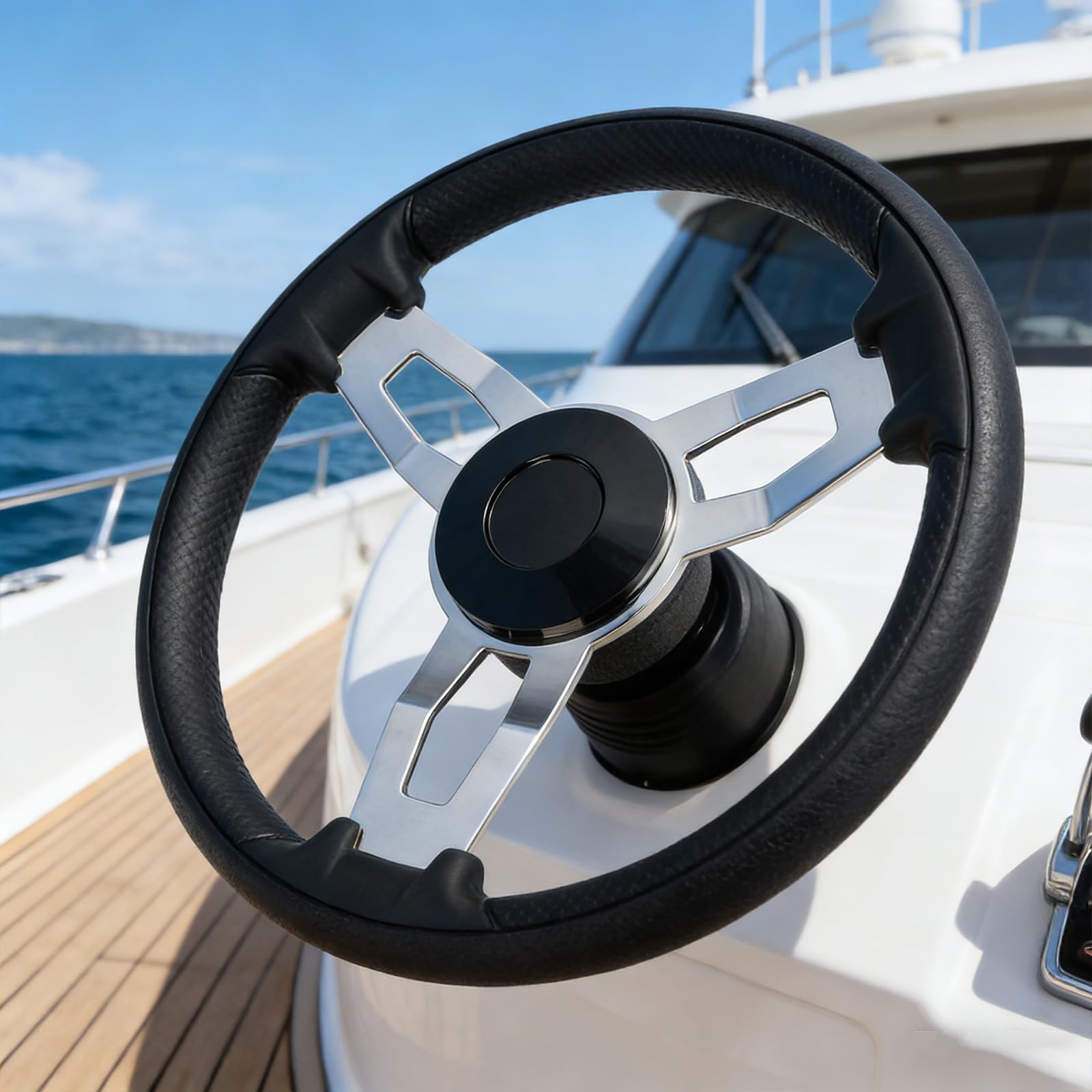 Heavy Duty in acciaio inox Marine con impugnatura morbida per sistemi idraulici Facile installare sterzo