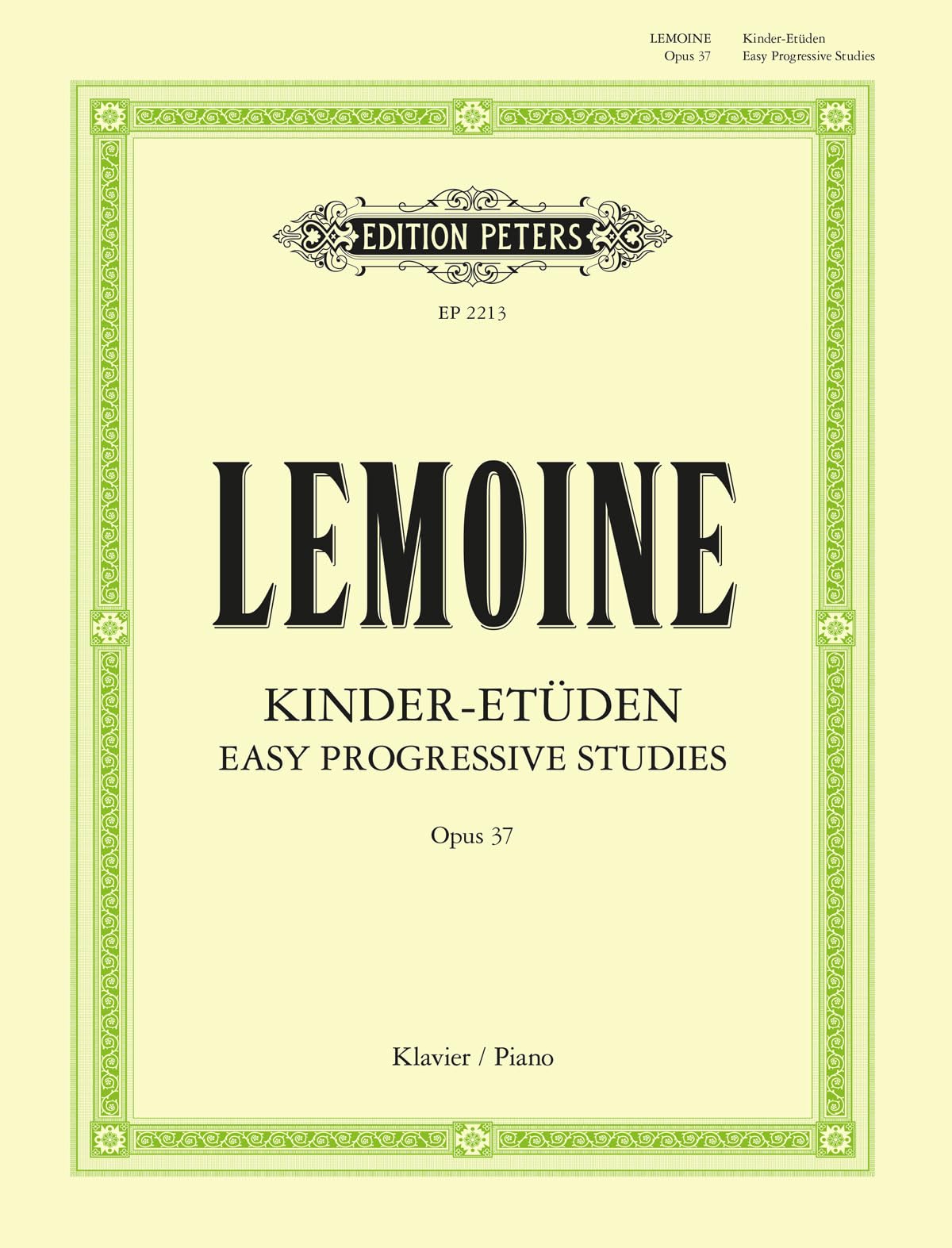 KINDERETUDEN OP37 PIANO fr Klavier 9790014009984