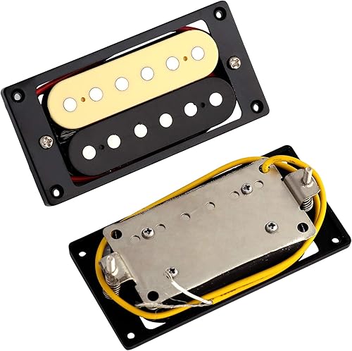 Miniatura 5 de Metallor Zebra Humbucker Pickup - Juego de 2 pastillas para guitarra eléctrica (2 unidades), Negro y crema