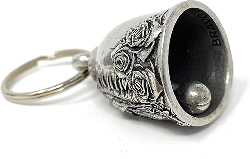 Miniatura 2 de Bravo Bells Virgin Mary Bell - Accesorio de campana de motociclista o llavero para buena suerte en la carretera, Peltre