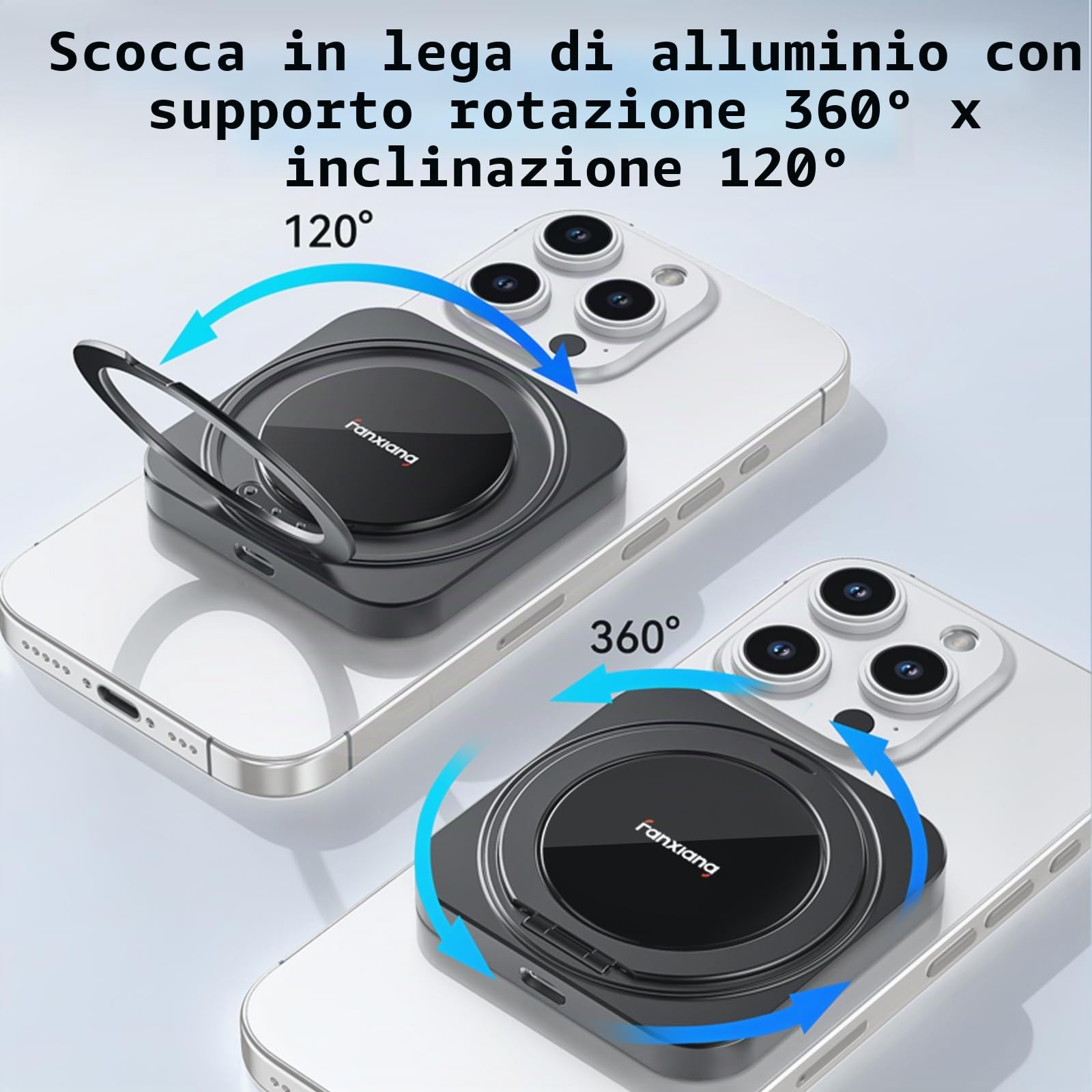 fanxiang 1TB SSD Esterna ad Alta Velocità fino a 2000 MB/s, USB-C 3.2 Gen 2×2, SSD Portatile Magnetico con Supporto Rotante Completo, per Desktop, Tablet, PC e Windows PS2006