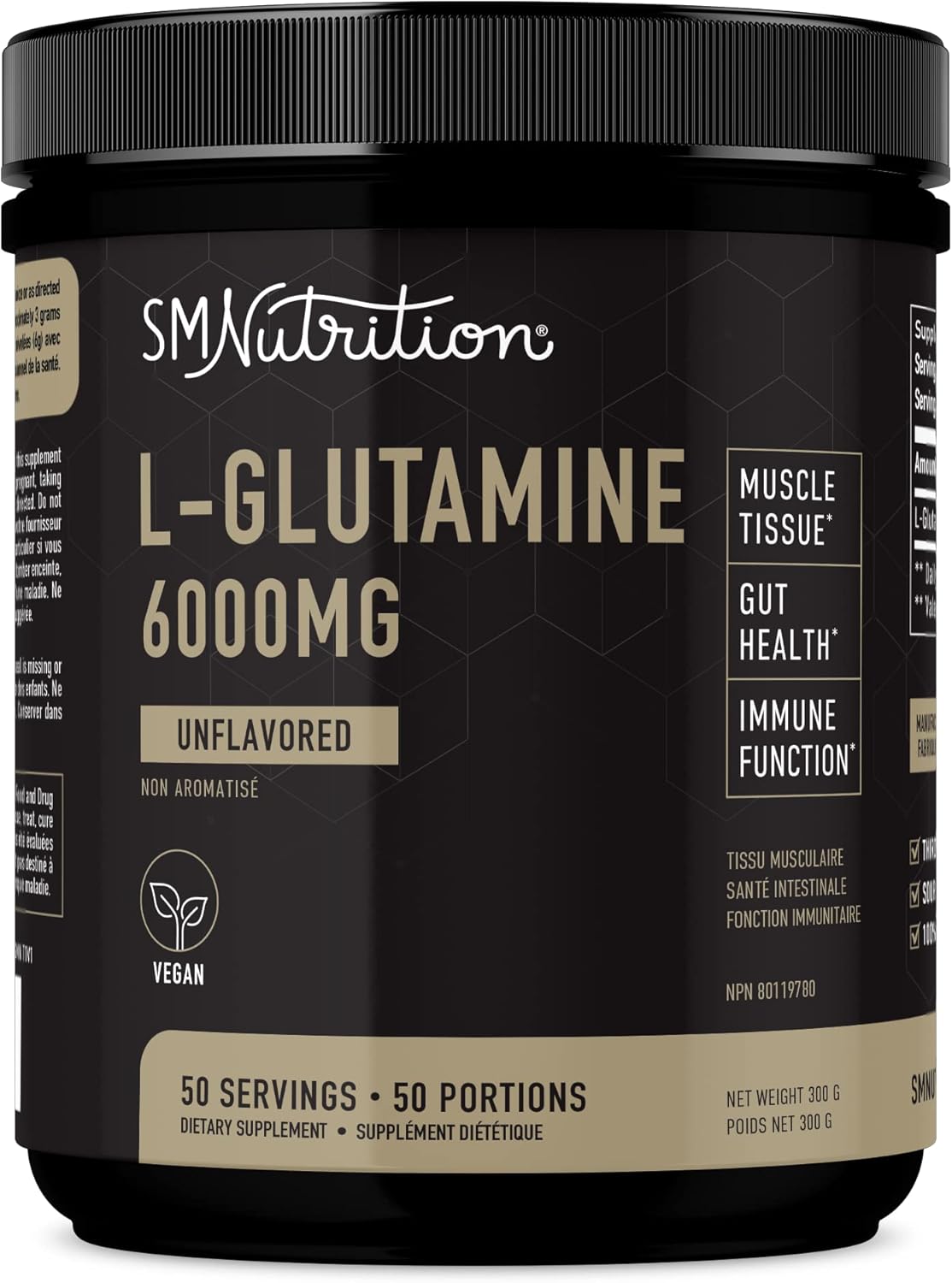L Glutamine Powder 6000 mg (6g) Post Workout Muscle Support, Immunity