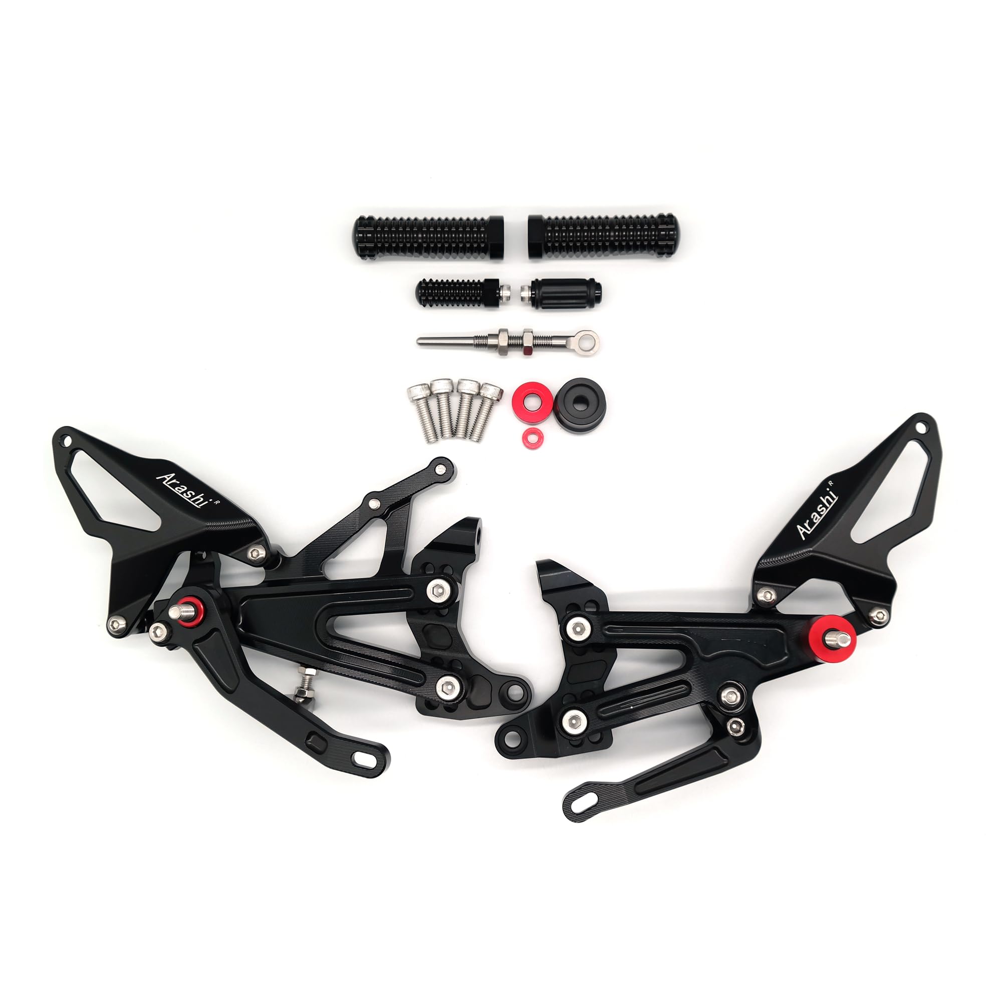 Arashi(Version 2.0) Réglables Commandes Reculées pour DUCATl Panigale V4 V4S V4R 2018-2023 Accessoires Repose Pieds Arrière Pédales Noir
