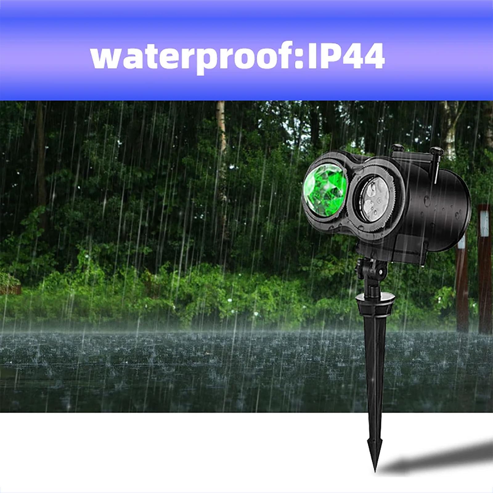 Proiettore di Luci Nevicate, Proiettore di Luci Natalizie con Telecomando, 10 Onde d'Acqua E 16 Effetti HD, Base con Rotazione a 360° E Design Resistente all'Acqua IP44, per Decorazioni Natalizie