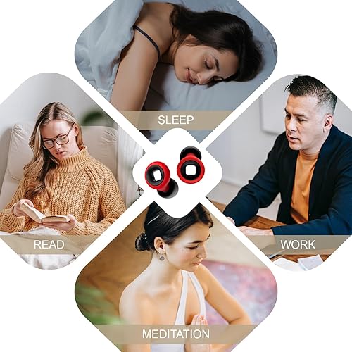 Miniatura 6 de NRR - Tapones para los oídos con cancelación de ruido para dormir, 33 dB, tapones para los oídos de silicona súper suaves y reutilizables para