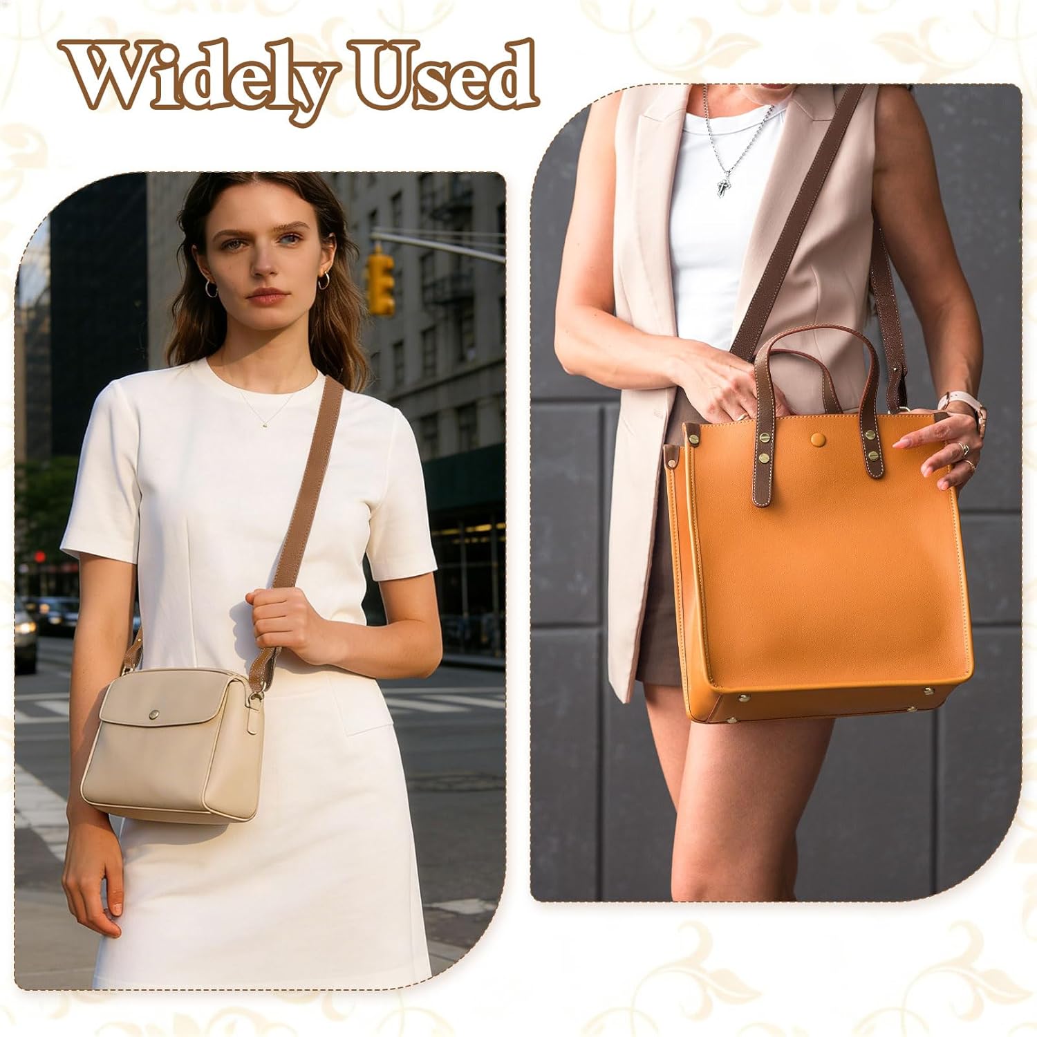 uxcell Purse Strap Crossbody, 26 Inch Soft Leather Strap, Leather Purse Handles Handbag Handles Replacement for Tote Bag, DIY Handcrafted Bag Making Accessories, Dark Brown - Image 6