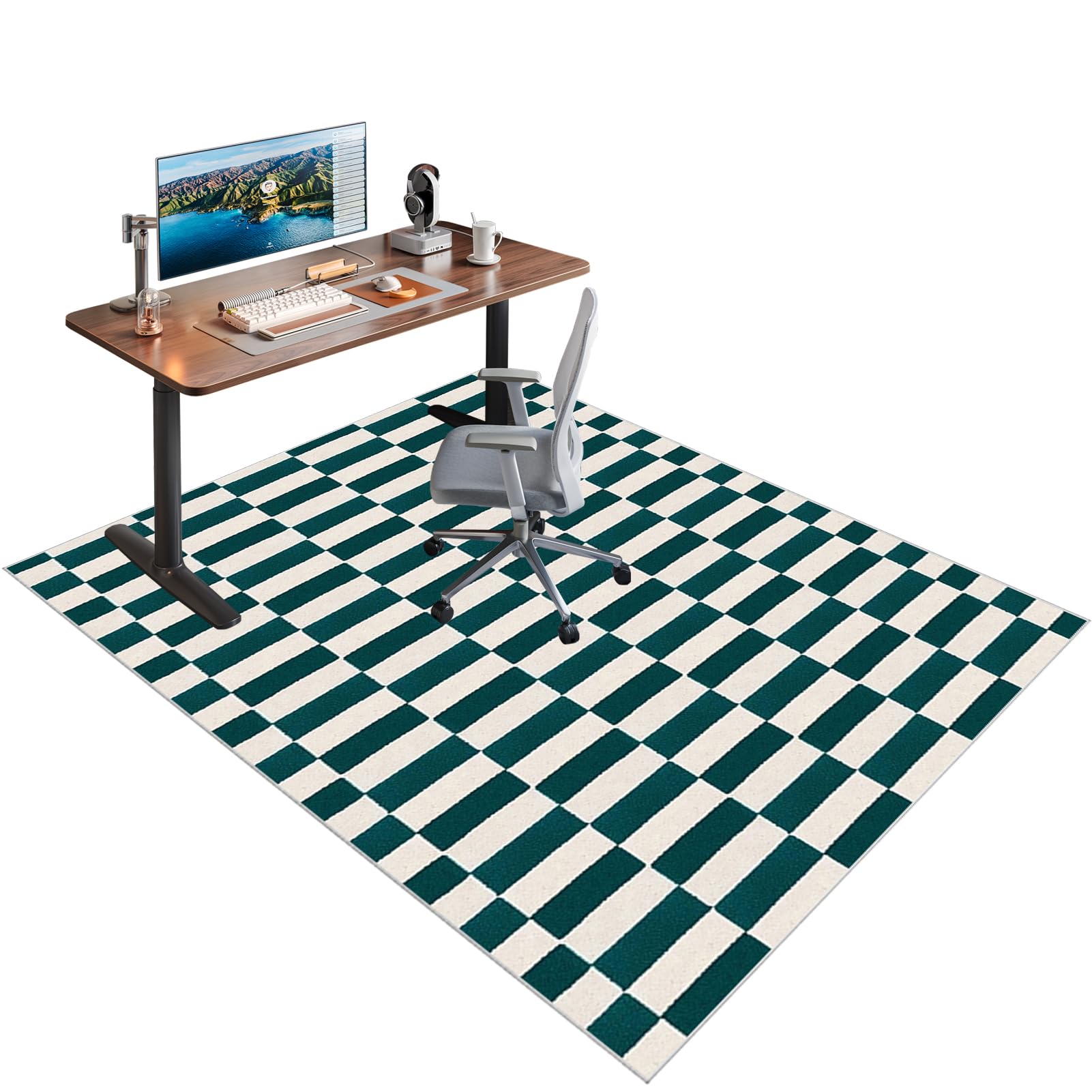 Xiaputcr Color-M191 Heavy Duty Office Chair Mats For Carpeted And Hardwood Floor Carpet Protectors Chair Mat For Home And Office Rectangular Desk Chair Floor Protectors Mat Rug For Gaming Rolling Chair 70 X 100 Cm