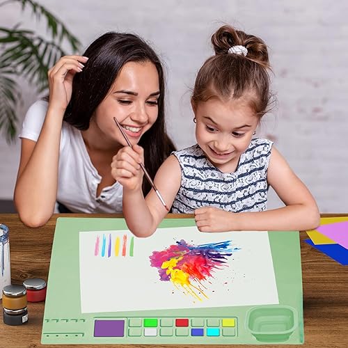 Vista 29 de Tapete de silicona para manualidades, 20 x 16 pulgadas, tapete de silicona plegable antiadherente para manualidades, acuarela, corte, creación, Rosa