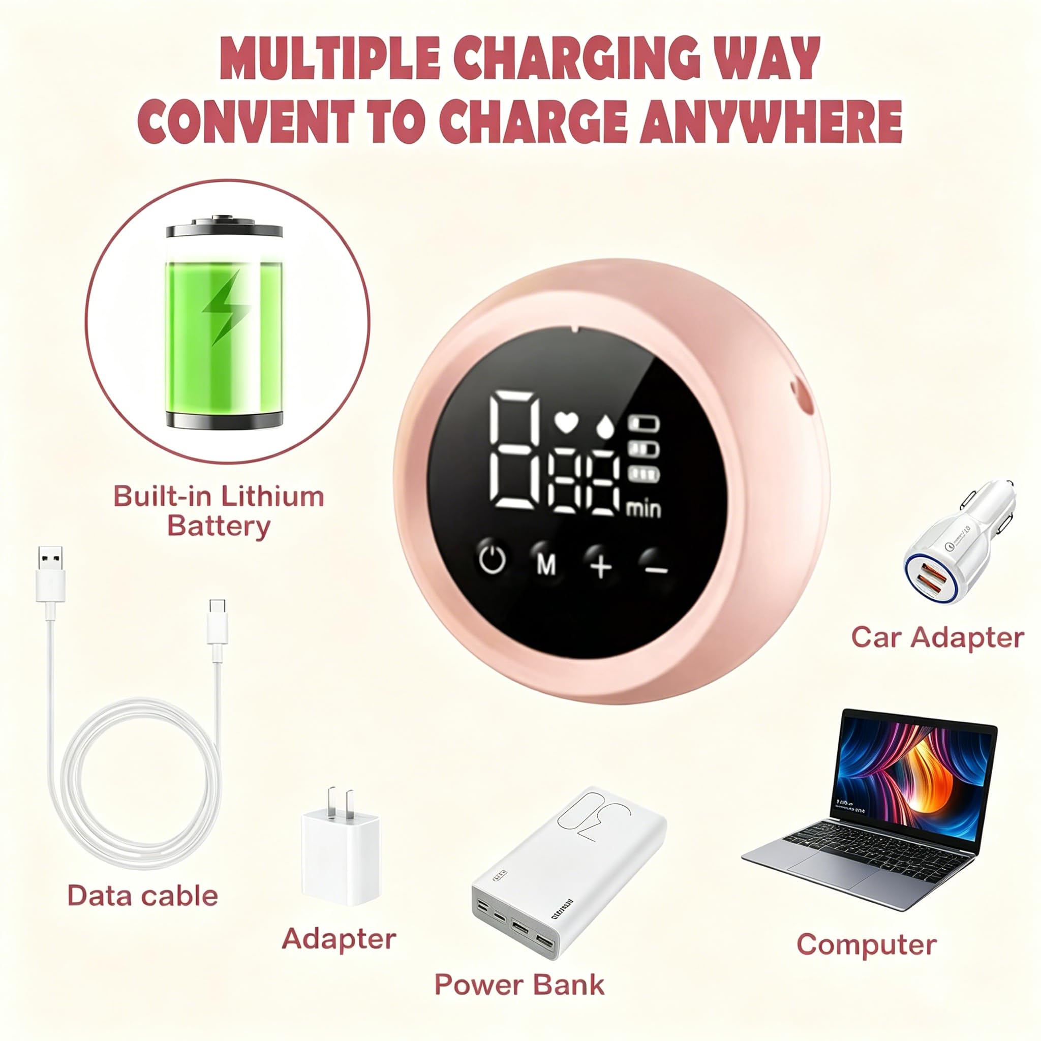 Sacaleches Eléctricos Doble, 3 Modos y 9 Niveles de Succión con Pantalla LED, Saca Leche Materna Electrico para viajes y hogar
