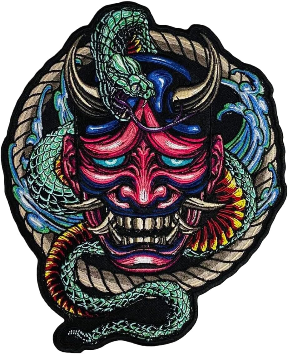 Hannya Large Patch for Custom Vest/Iron-on/Sew on