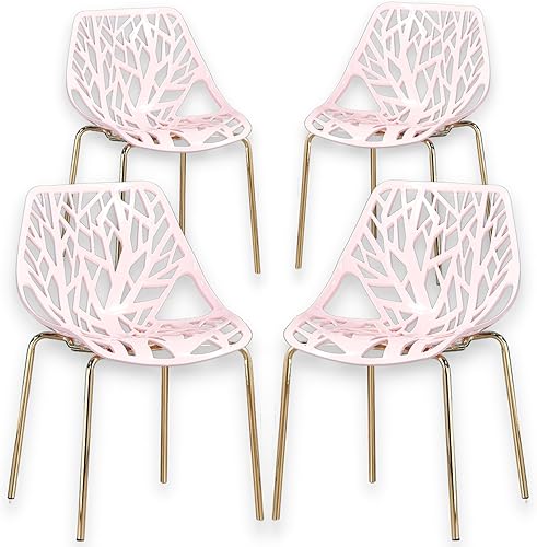 Vista 14 de Juego de 2 sillas de comedor con recortes grises, modernas sillas de estilo arbolado de abedul para comedor, hoteles, restaurantes, interiores