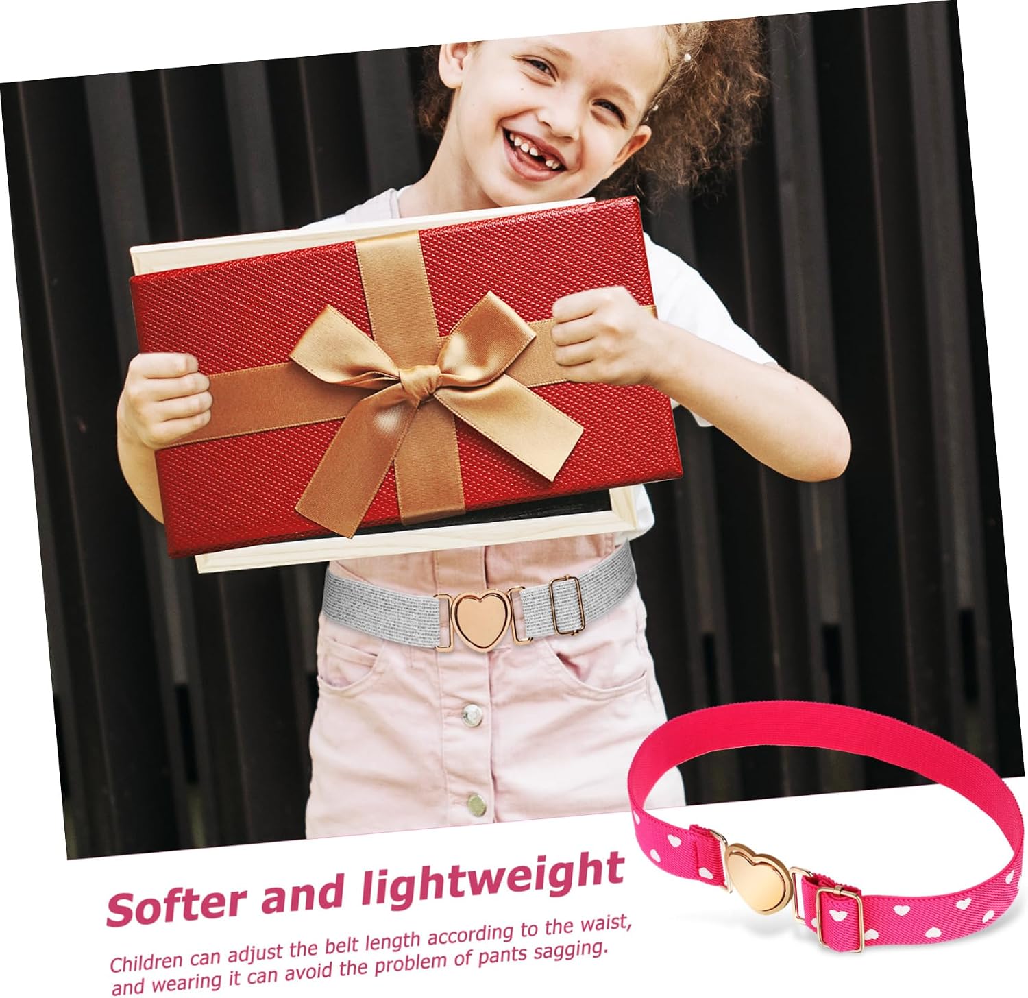 Holibanna 4pcs Elastic Waist Belt for Girls Belt Heart Shape Buckle Decorative for Boy