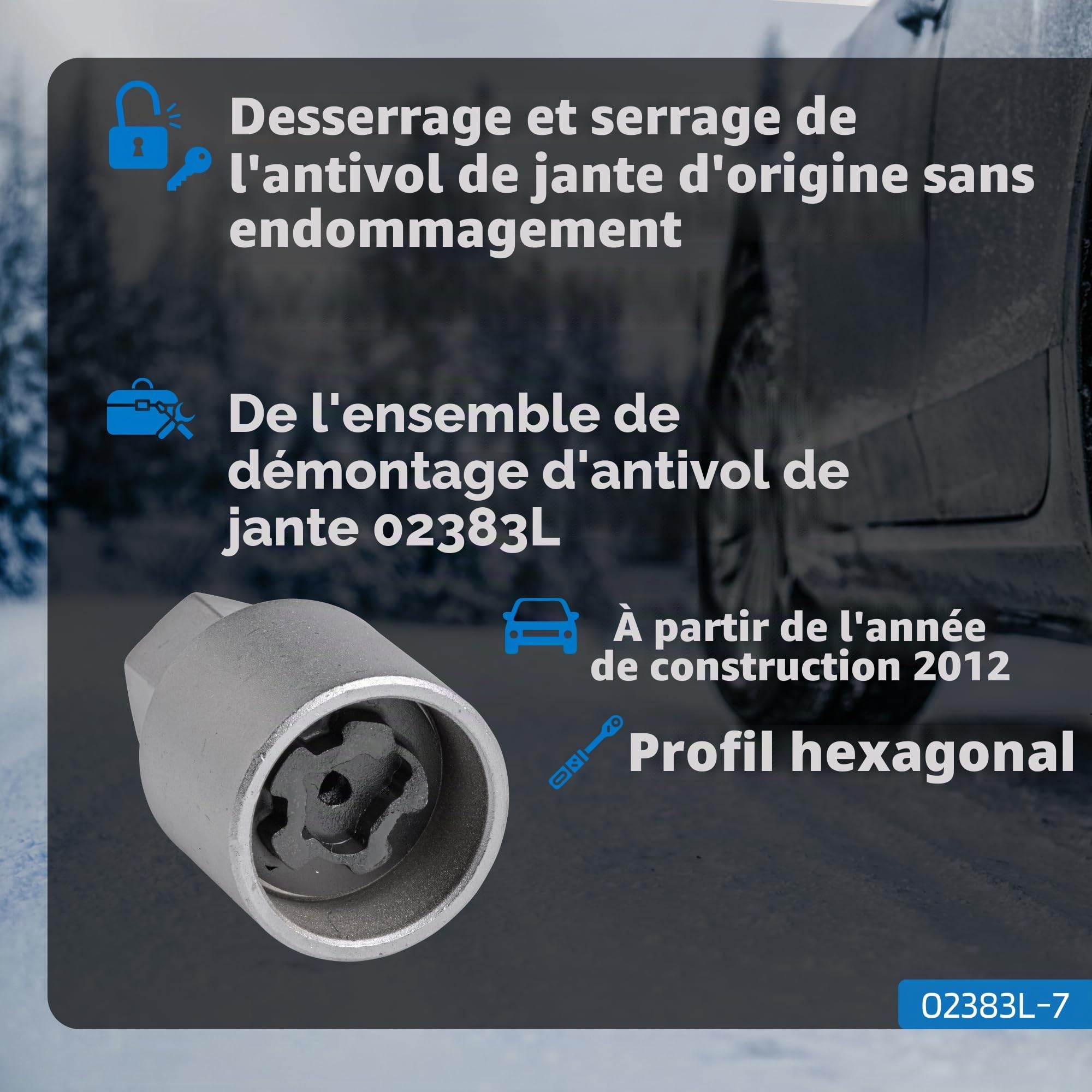 SW Stahl Adaptateur de Douille 527 pour VW 02383L-7 | Outil spécial compatible avec VW 527, longueur 43 mm, largeur 29 mm, poids 0,128 kg, pièce de rechange automobile
