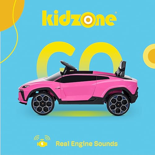 Miniatura 3 de Kidzone Auto eléctrico para niños 12V licencia Lamborghini Aventador SV auto deportivo a batería juguete 2 velocidades control parental sistema de