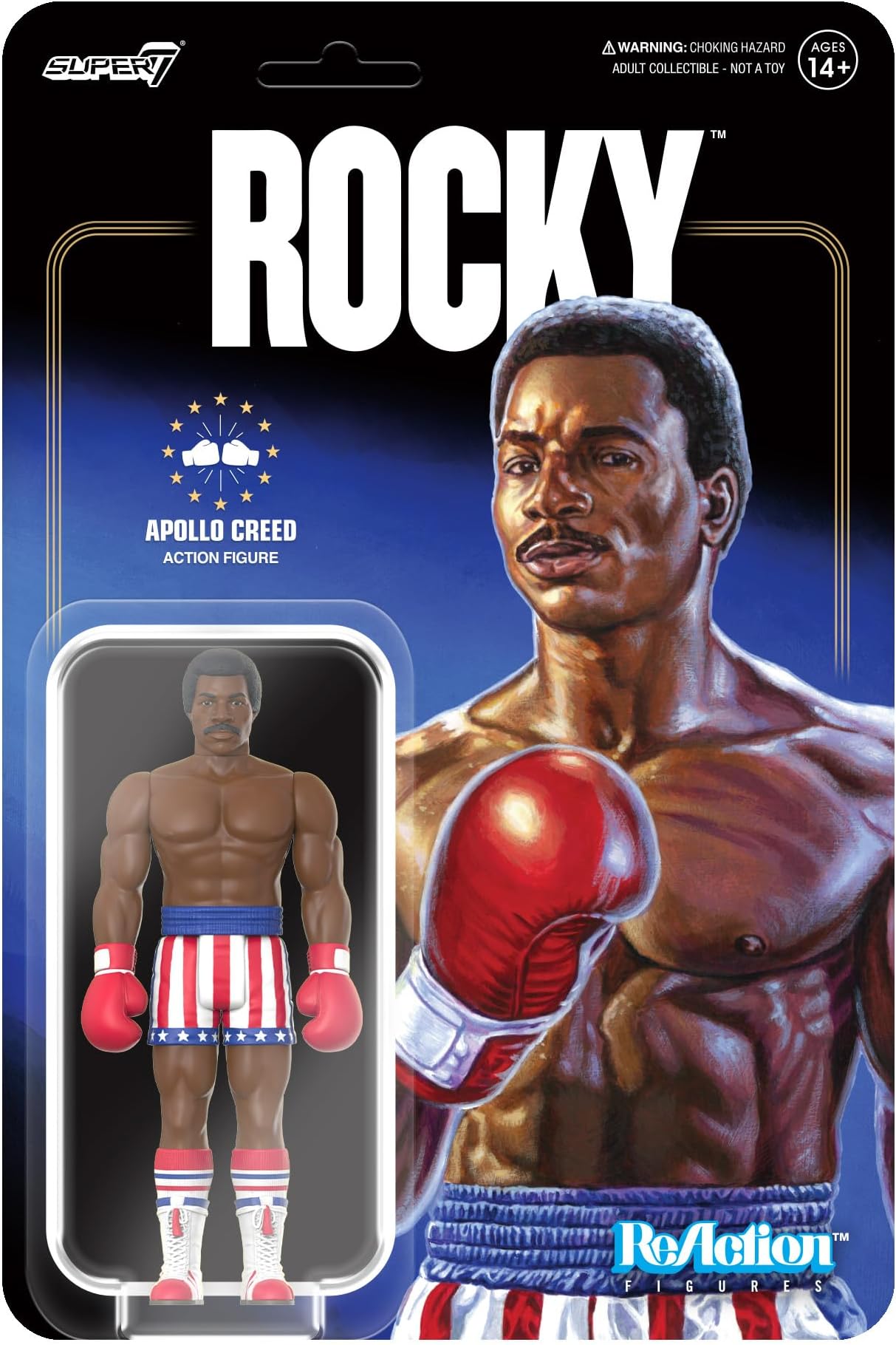 Super7 Rocky I Boxing Apollo Creed - 3.75 in Reaction Figure