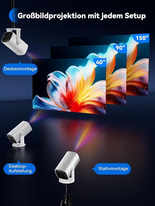 SOOMFON Mini Projektor 1080P Bluetooth Autofókusz Hordozható Okostelefon Tablet Laptop