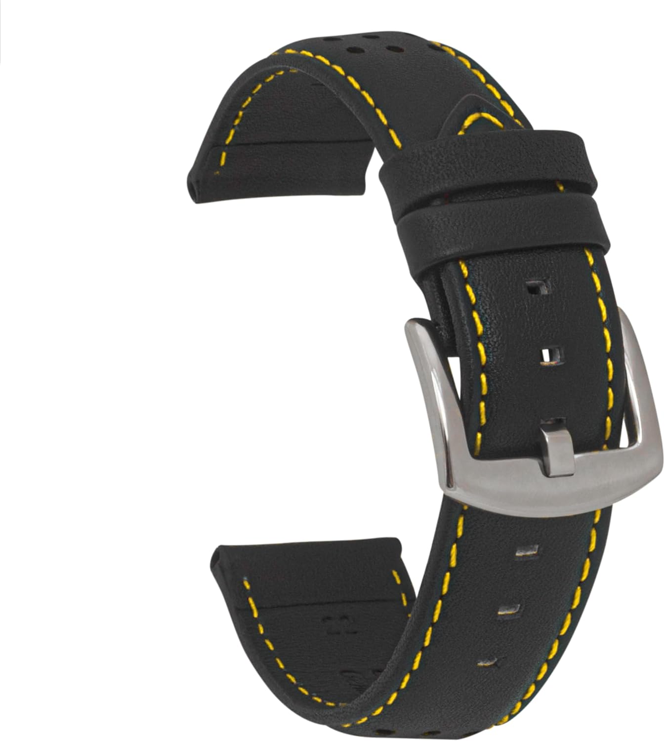 Bandini Mens Leather Watch Band Rally Strap - Perforated Italian Leather Racing Watch Band for Omega, Seiko and More - 20mm, 22mm - Many Colors