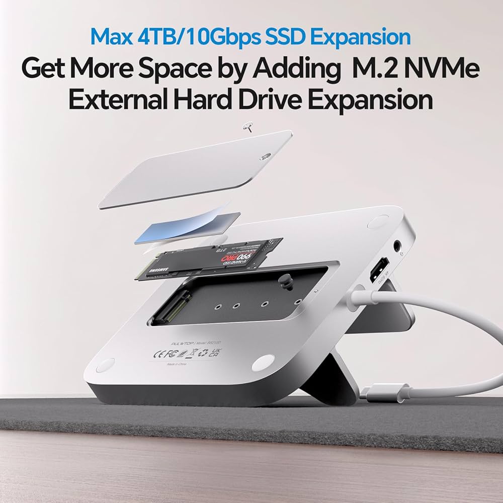 Mac mini M4用 「PULWTOP 9」 + 2TB SSD PULWTOP Mac Mini M4 Dock& Stand（9-in-1, M.2 SSD case, HDMI